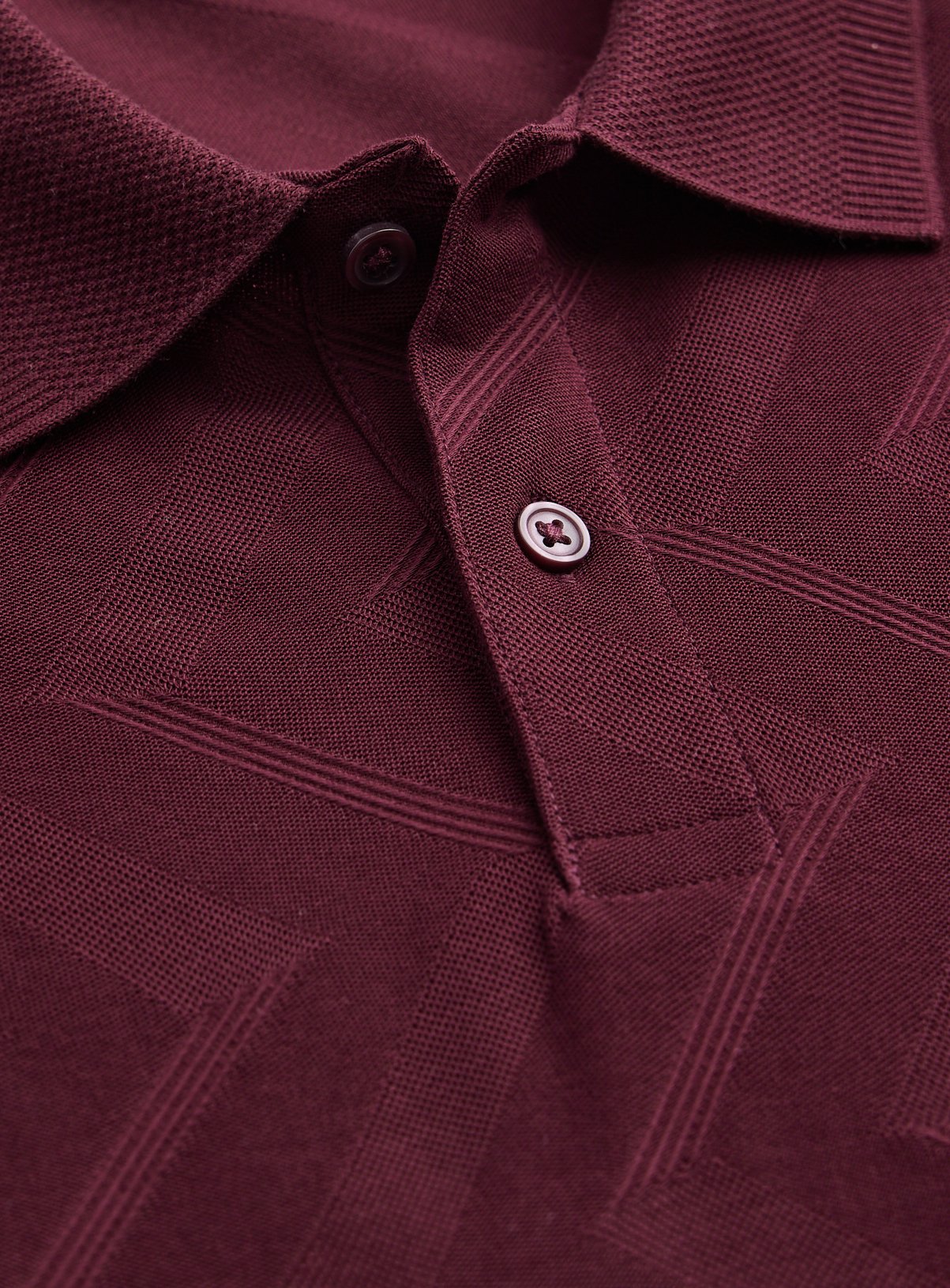 Dark Red Patterned Polo Shirt XXXL - Image 4 thumbnail